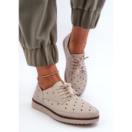 Beige Women's Leather Shoes S.Barski LR182 4