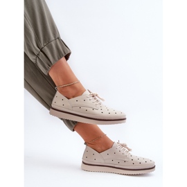 Beige Women's Leather Shoes S.Barski LR182 7