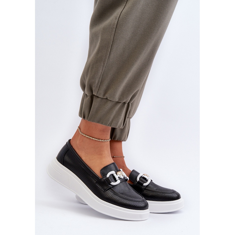 Women's Leather Moccasins on the Platform Black S.Barski LR720 2 Women's Leather Moccasins on the Platform Black S.Barski LR720 2