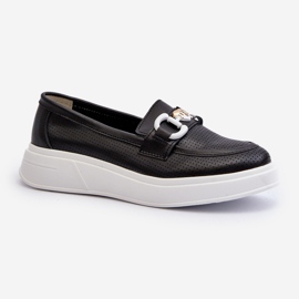 Women's Leather Moccasins on the Platform Black S.Barski LR720 1 Women's Leather Moccasins on the Platform Black S.Barski LR720 1