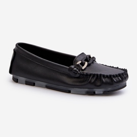 Women's Leather Moccasins With Decoration Black S.Barski LR339 1 Women's Leather Moccasins With Decoration Black S.Barski LR339 1
