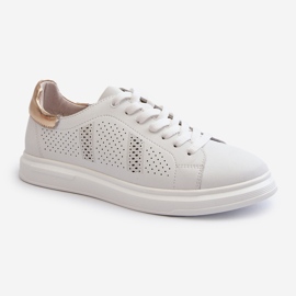 Women's Light Leather Sneakers White S.Barski LR760 1