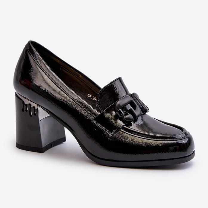 S.Barski Women's High Heel Shoes, Patent Black D&amp;A MR38-973 1