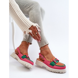 S.Barski Women's Flat Heel Sandals With Decoration Orange D&amp;A MR38-656 1