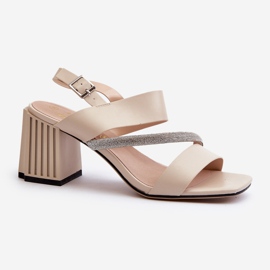 S.Barski Women's Elegant High Heel Sandals Beige D&amp;A MR38-549 2