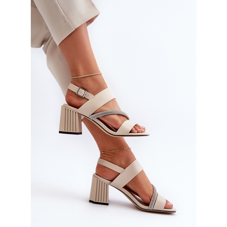 S.Barski Women's Elegant High Heel Sandals Beige D&amp;A MR38-549 1