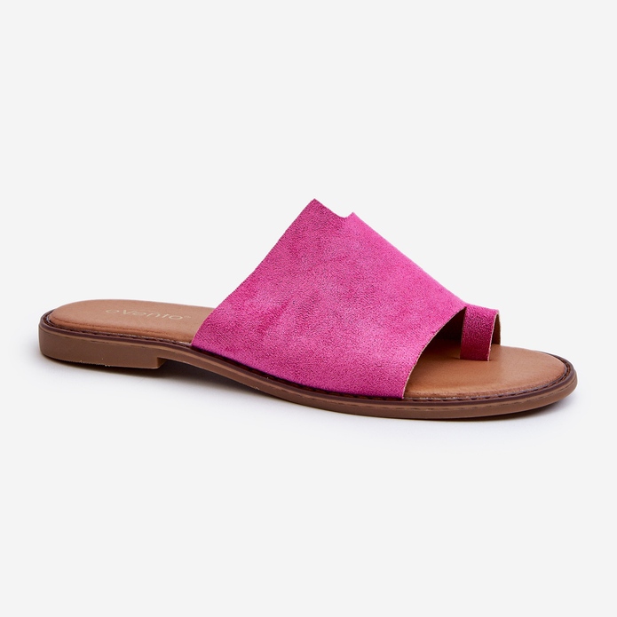 Women's Suede Flip-Flops Fuchsia Amite pink 1