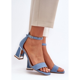 Blue Pholia denim sandals on a high heel 2