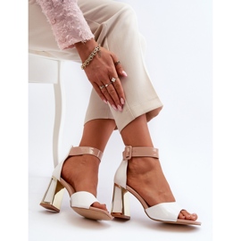 Lacquered Sandals on a High Heel White Adrianu 1