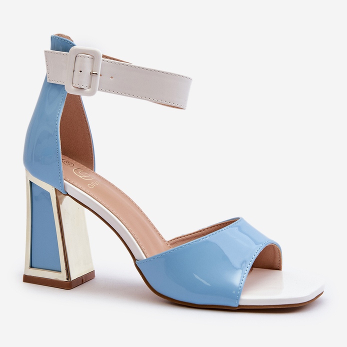 Blue patent high heel sandals from Adrianu 1