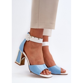 Blue patent high heel sandals from Adrianu 2