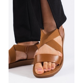 Women's camel slip-on sandals brown 2