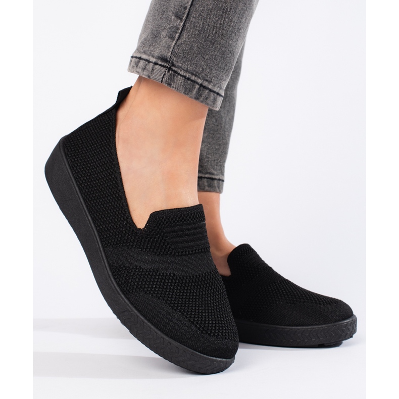 Black slip-on sneakers 1