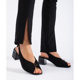 Goodin Elegant black high-heeled sandals 1