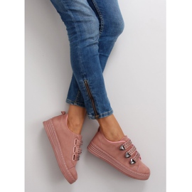 Sneakers with studs 16-582 Pink 1