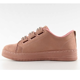 Sneakers with studs 16-582 Pink 2