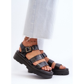 Women's Sandals With a Chunky Sole, Black Nicarda 2
