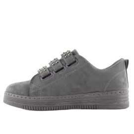 Sneakers with studs 16-582 Gray grey 1