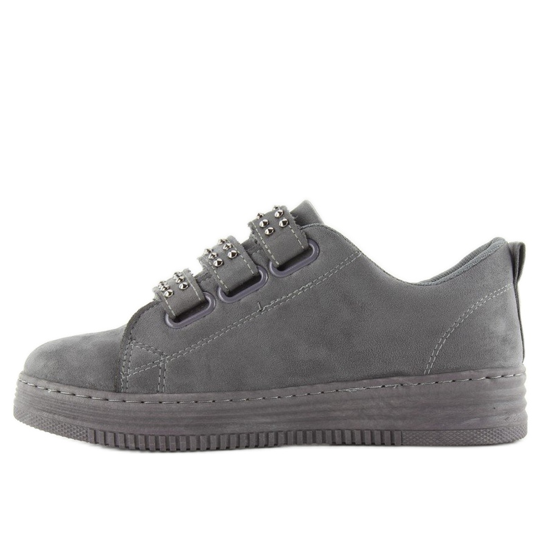 Sneakers with studs 16-582 Gray grey 1