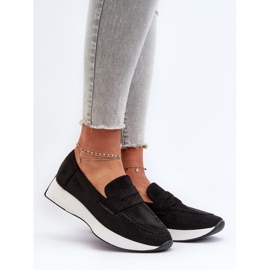 Women's Moccasins On The Platform Eco Suede Black Inesqua 2
