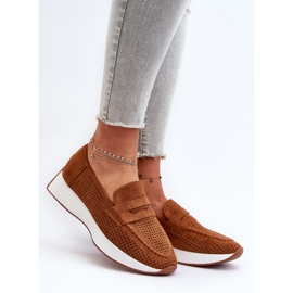 Women's Eco Suede Camel Inesqua Moccasins On The Platform brown 2