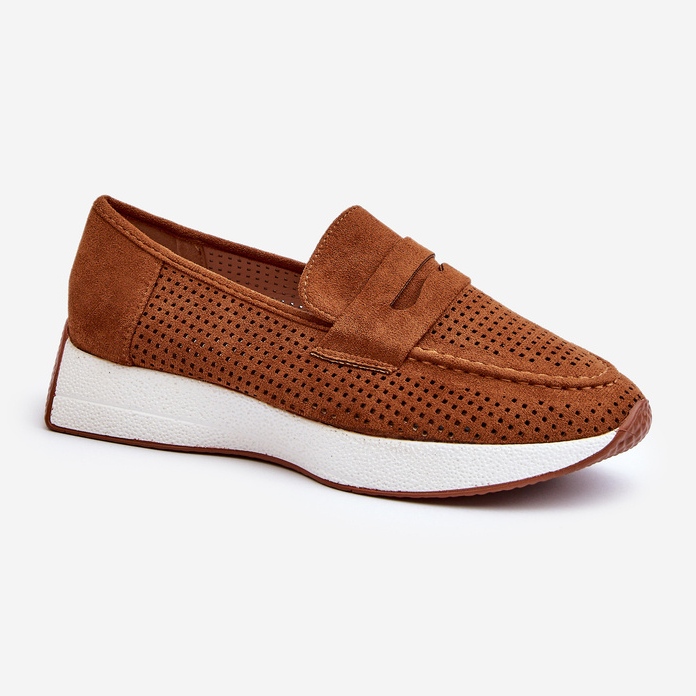 Women's Eco Suede Camel Inesqua Moccasins On The Platform brown 1