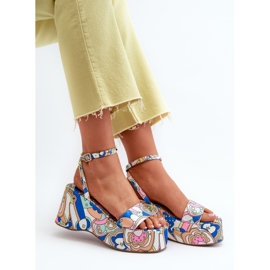 Patterned Sandals On A Platform And Wedge Multicolor Wiandia multicolored 1