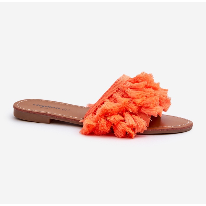 Women's Flat Flip-Flops, Orange Rialle 1