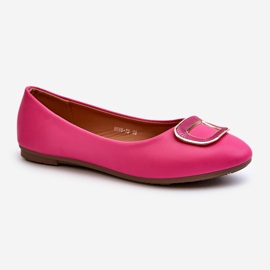 Fuchsia Enicoria Eco Leather Ballet Flats With Decoration pink 1