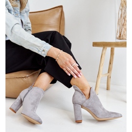 Taylan's gray asymmetric high-heeled ankle boots grey 1