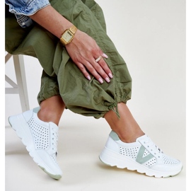 Vinceza white leather openwork sneakers 1