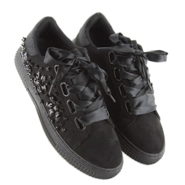 Satin sneakers 16-535 Black laces 1 Satin sneakers 16-535 Black laces 1