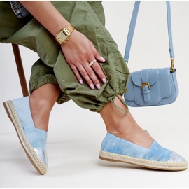 Blue and silver shiny Surana espadrilles 1