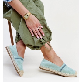 Green espadrilles with Abia rhinestones 2