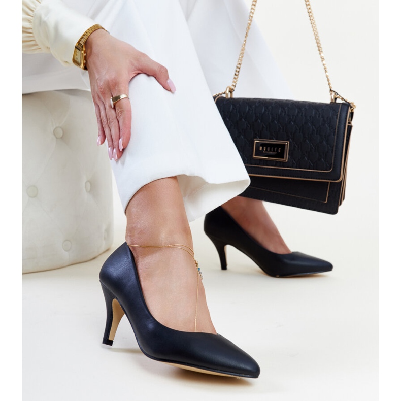 Black high heels with Hafa leather insert 1