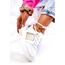 S.Barski Women's Leather Sport Shoes On A Wedge White Larson 5