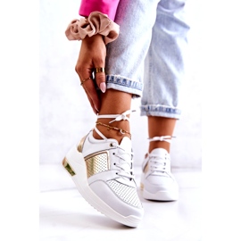 S.Barski Women's Leather Sport Shoes On A Wedge White Larson 1