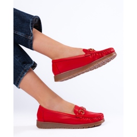 Comfortable women's red moccasins 1