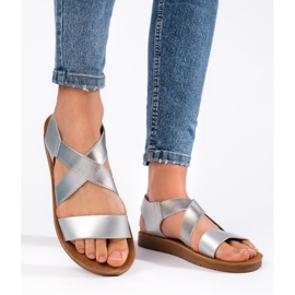 Women's silver slip-on sandals 1 Women's silver slip-on sandals 1
