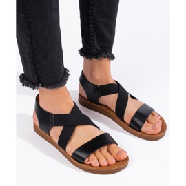Women's black slip-on sandals 1