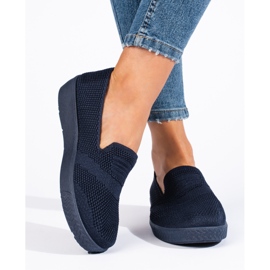 Navy blue slip-on sneakers 2