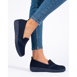 Navy blue slip-on sneakers 1