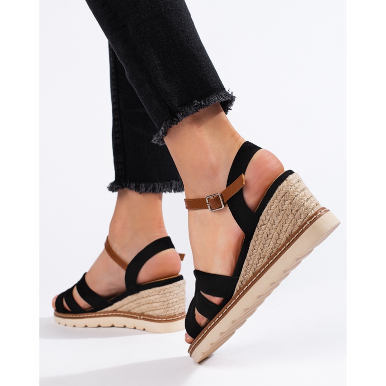 Black women's wedge sandals 2