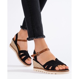 Black women's wedge sandals 1