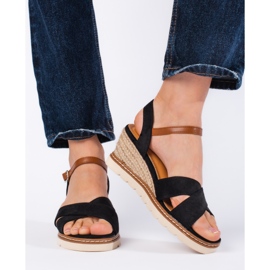 Women's black wedge sandals 1 Women's black wedge sandals 1