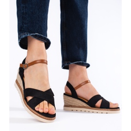 Women's black wedge sandals 2 Women's black wedge sandals 2