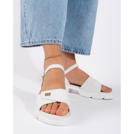 Goodin Comfortable women's white leather sandals 1