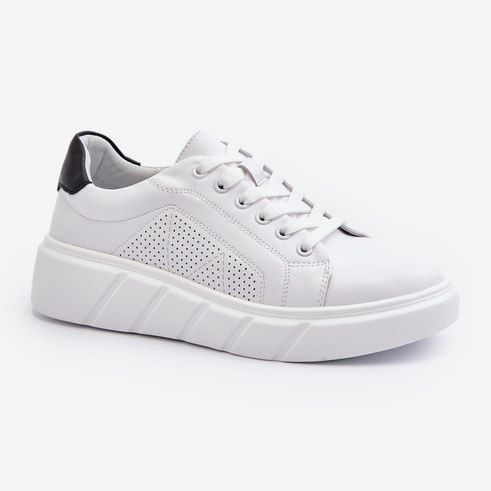 Women's Leather Platform Sneakers White Gatira 2 Women's Leather Platform Sneakers White Gatira 2