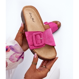 Women's Flip-flops With Buckle Eco Suede Fuchsia Laeltia pink 1