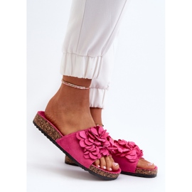 Women's Flip-Flops On a Cork Platform Made of Eco Suede Fuchsia Jaihini pink 2